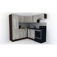 Bucatarie de Colt GENA NEW 10 ST. 190-200, Fara Corp de Cuptor, Wenge / Decor K084